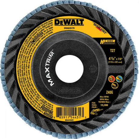 DeWalt DWA8352TR 4-1/2" Steel Trimmable Flap Disc 60G T27