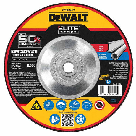 DeWalt DWA8927FH ELITE SERIES Grinding Wheels 7" X 1/4" X 5/8"-11