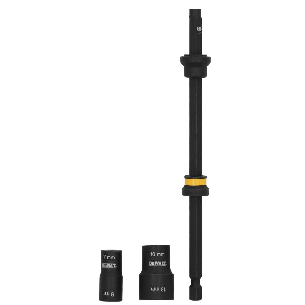 DeWalt DWADENDEXT-2MM 7mm & 8mm Socket, 10mm & 13mm Socket, with 6" Extension - 2