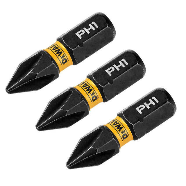 DeWalt DWAF1PH1IR3 PH1 FLEXTORQ 1/4 x 1in Impact Driver Bits, 3-Pack