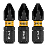 DeWalt DWAF1PH2IR3  PH2 FLEXTORQ 1/4 x 1in Impact Driver Bits, 3-Pack - 3