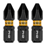 DeWalt DWAF1PH2IR3  PH2 FLEXTORQ 1/4 x 1in Impact Driver Bits, 3-Pack - 3