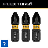 DeWalt DWAF1PH2IR3  PH2 FLEXTORQ 1/4 x 1in Impact Driver Bits, 3-Pack - 4