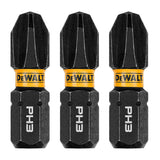 DeWalt DWAF1PH3IR3 PH3 FLEXTORQ 1/4 x 1in Impact Driver Bits, 3-Pack - 3