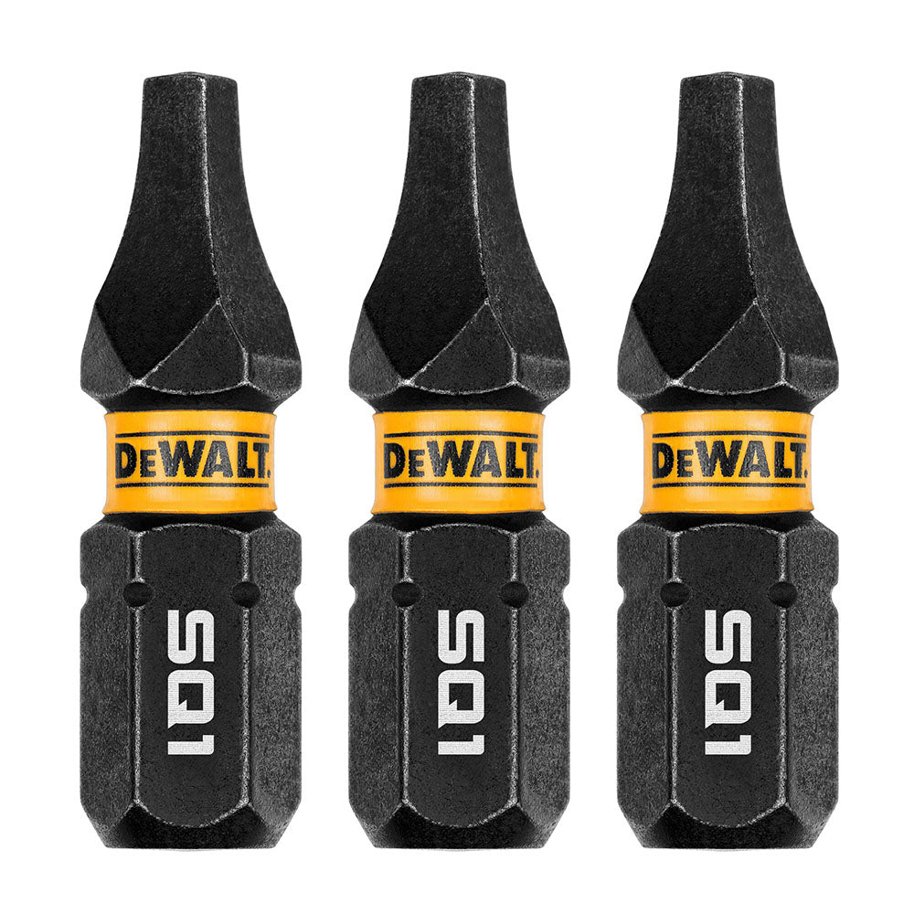 DeWalt DWAF1SQ1IR3 SQ1 FLEXTORQ 1/4 x 1in Impact Driver Bits, 3-Pack - 3