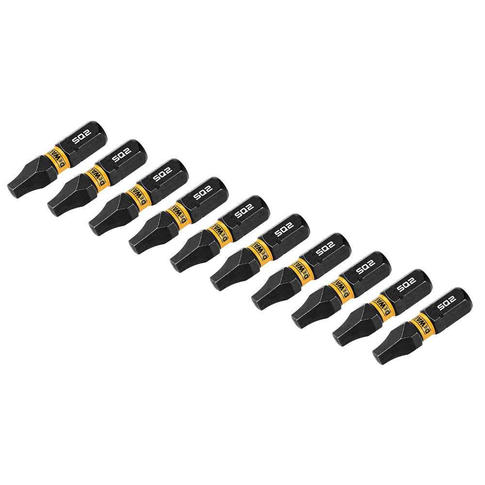 DeWalt DWAF1SQ2IR10 SQ2 FLEXTORQ  1/4 x 1in Impact Driver Bits, 10-Pack