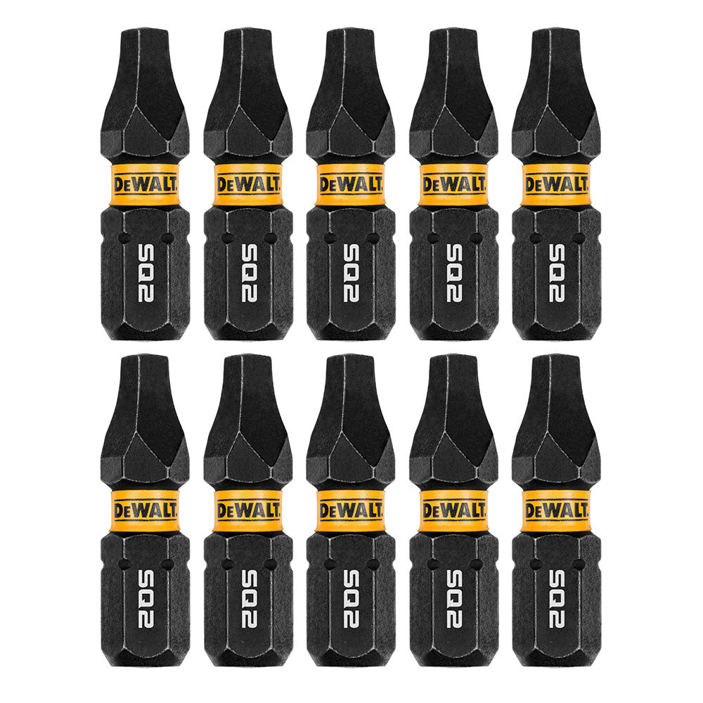 DeWalt DWAF1SQ2IR10 SQ2 FLEXTORQ  1/4 x 1in Impact Driver Bits, 10-Pack - 3