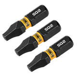 DeWalt DWAF1SQ2IR3 SQ2 FLEXTORQ 1/4 x 1in Impact Driver Bits, 3-Pack