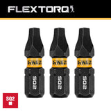 DeWalt DWAF1SQ2IR3 SQ2 FLEXTORQ 1/4 x 1in Impact Driver Bits, 3-Pack - 4