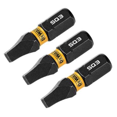 DeWalt DWAF1SQ3IR3 SQ3 FLEXTORQ 1/4 x 1in Impact Driver Bits, 3-Pack