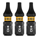 DeWalt DWAF1TX10IR3 T10 FLEXTORQ 1/4 x 1in Impact Driver Bits, 3-Pack