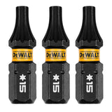 DeWalt DWAF1TX15IR3 T15 FLEXTORQ 1/4 x 1in Impact Driver Bits, 3-Pack - 3