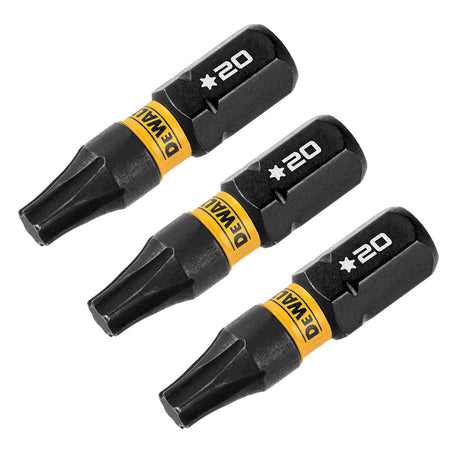 DeWalt DWAF1TX20IR3 T20 FLEXTORQ 1/4 x 1in Impact Driver Bits, 3-Pack