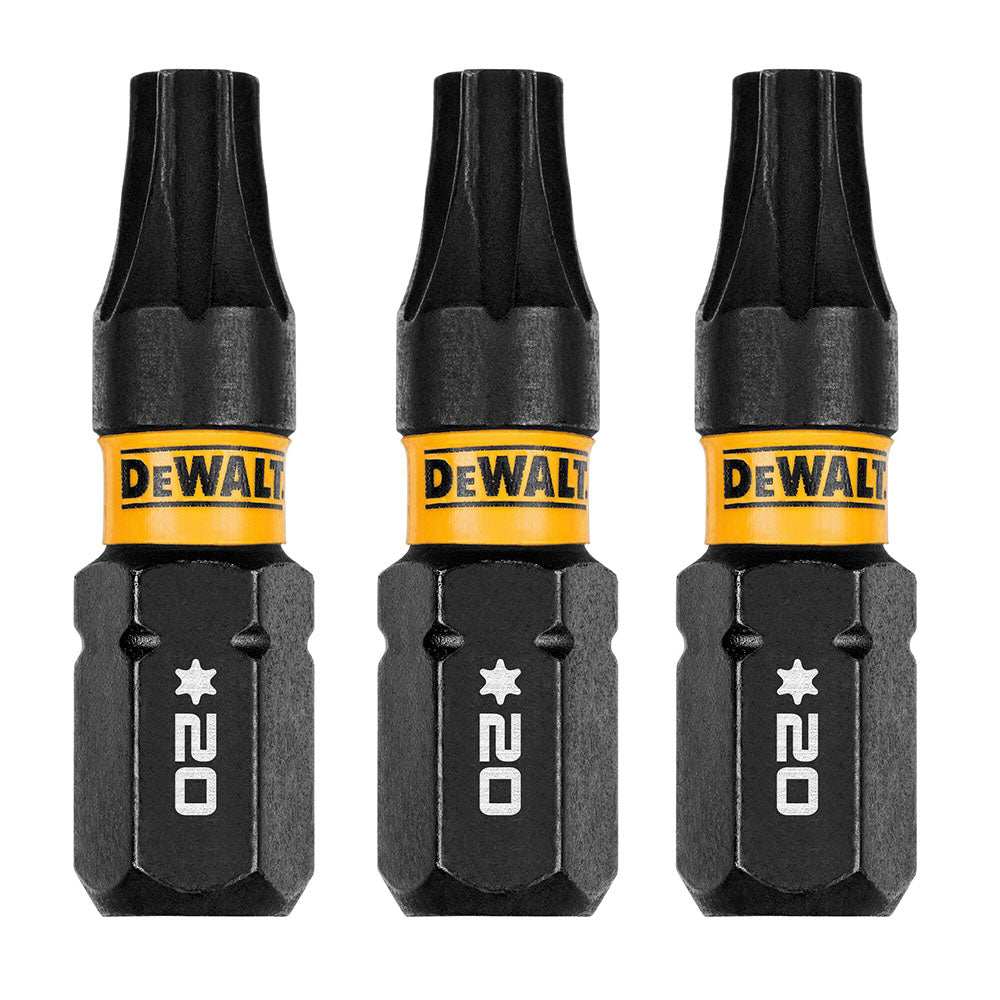 DeWalt DWAF1TX20IR3 T20 FLEXTORQ 1/4 x 1in Impact Driver Bits, 3-Pack - 3