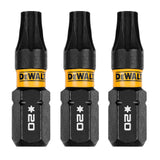 DeWalt DWAF1TX20IR3 T20 FLEXTORQ 1/4 x 1in Impact Driver Bits, 3-Pack - 3