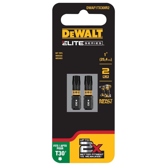 DeWalt DWAF1TX30IR2 ELITE SERIES 1 in. T30 Torx Impact Bits (2 Pack)