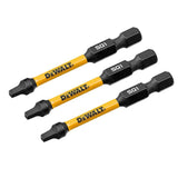 DeWalt DWAF2SQ1IR3  SQ1 FLEXTORQ 1/4 x 2.25in Impact Driver Bits, 3-Pack - 3
