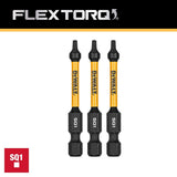 DeWalt DWAF2SQ1IR3  SQ1 FLEXTORQ 1/4 x 2.25in Impact Driver Bits, 3-Pack - 4