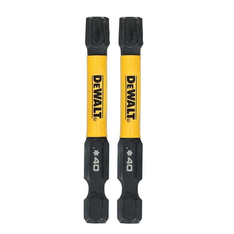 DeWalt DWAF2TX40IR2 ELITE SERIES T40 Impact Torx Bits, 2.25 in., 1/4 in. Hex Shank (2 Pack)