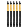 DeWalt DWAF3SQ2IR5 SQ2 FLEXTORQ  1/4 x 3-1/2in Impact Driver Bits, 5-Pack