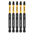 DeWalt DWAF3TX25IR5 T25 FLEXTORQ  1/4 x 3-1/2in Impact Driver Bits, 5-Pack
