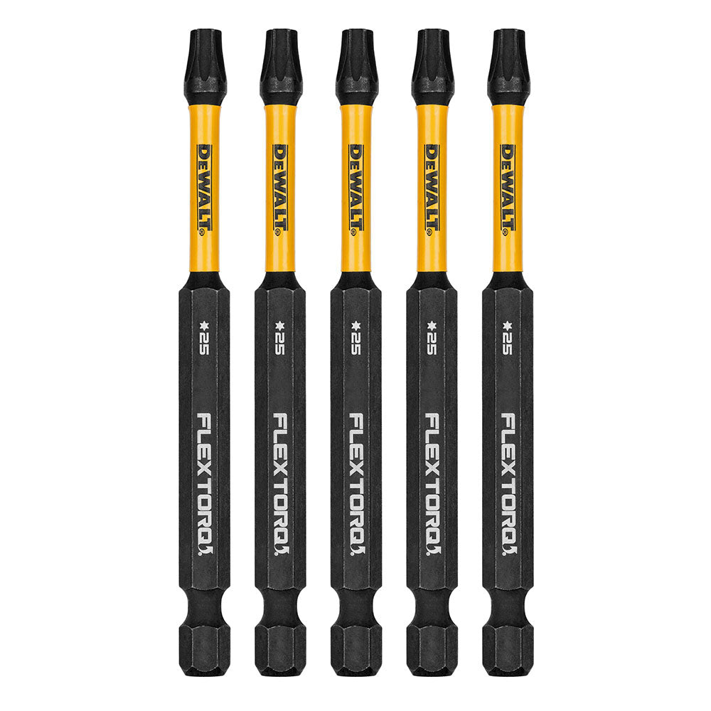 DeWalt DWAF3TX25IR5 T25 FLEXTORQ  1/4 x 3-1/2in Impact Driver Bits, 5-Pack