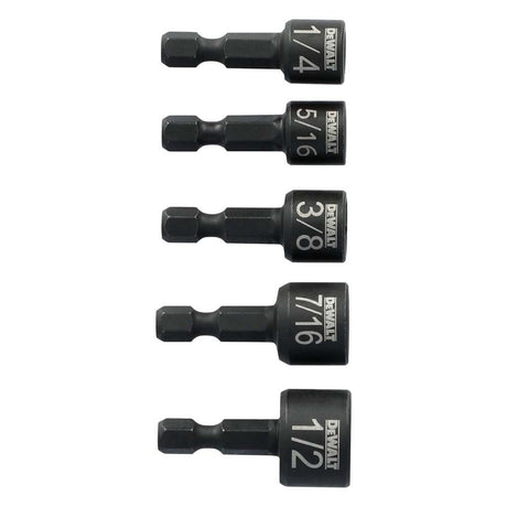 DeWalt DWAFEIND5 ELITE SERIES Insert Nut Driver Set, Impact Ready, Short 1-1/2 in. Length (5 Piece)