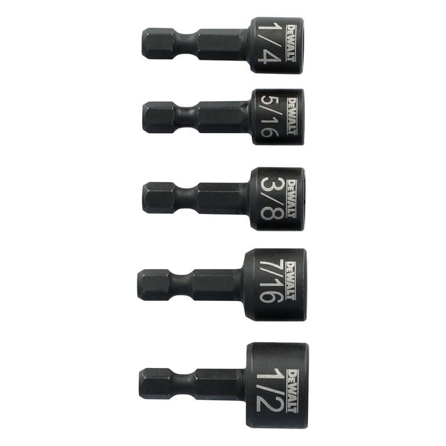DeWalt DWAFEIND5 ELITE SERIES Insert Nut Driver Set, Impact Ready, Short 1-1/2 in. Length (5 Piece)