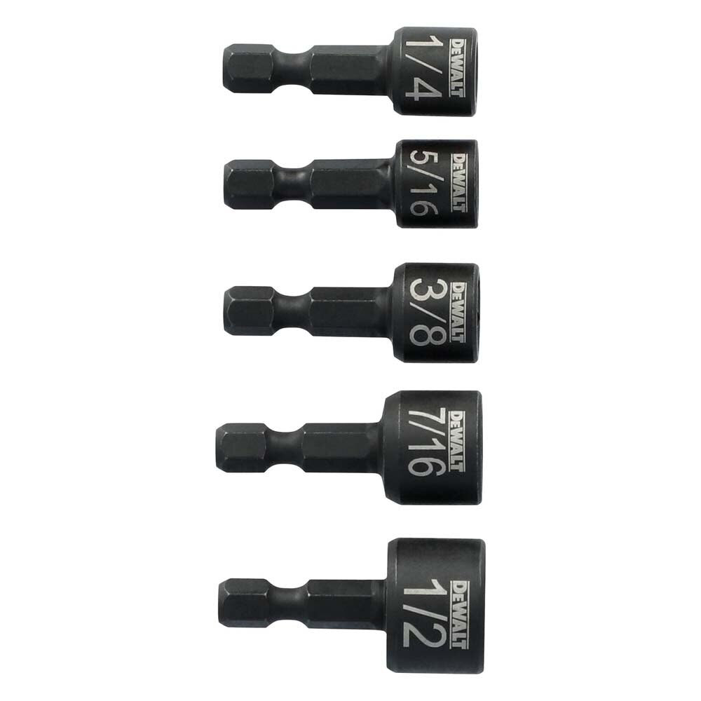 DeWalt DWAFEIND5 ELITE SERIES Insert Nut Driver Set, Impact Ready, Short 1-1/2 in. Length (5 Piece)