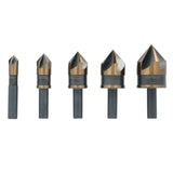 DeWalt DWAMDB5SETCS 82 Degree HSS Metal Countersink Bit Set Black and Gold (5 Piece)