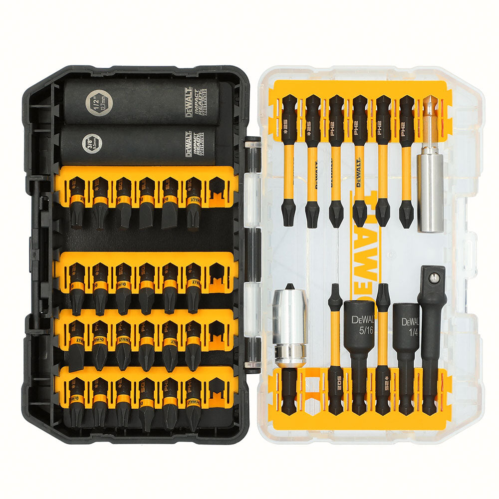 DeWalt DWANGFT40SET FLEXTORQ Impact Driver Bit Set w/ 2 Sockets, 40-Pack - 2