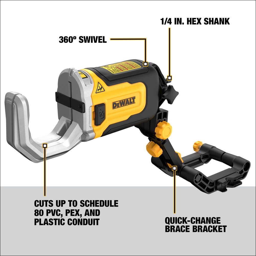 DeWalt DWAPVCIR Impact Connect PVC and PEX Cutting Attachment for Impact Driver Up to 2" Capacity Sch 40 and 80 PVC - 2