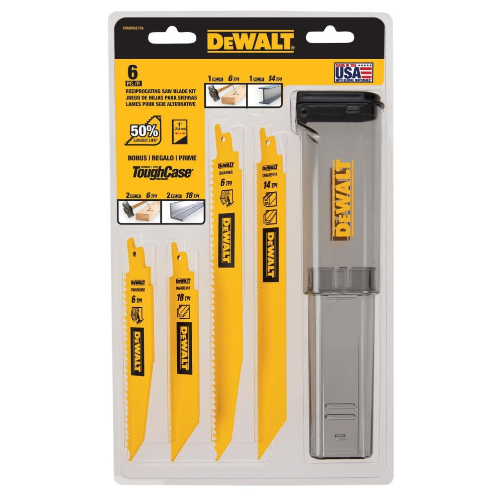 DeWalt DWAR6SETCS 6-Piece 1" Recip Saw Blade Kit - 2