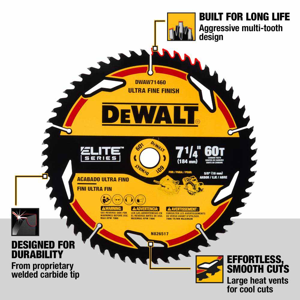 DeWalt DWAW71460 7-1/4" 60T Elite Series Saw Blade - 2