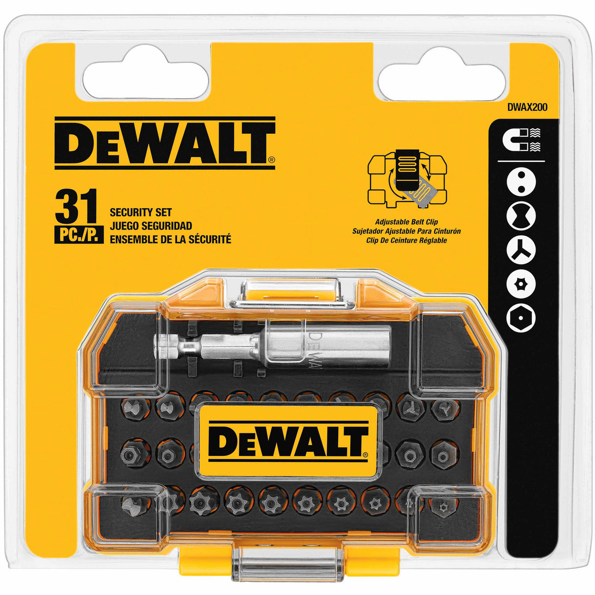 DeWalt DWAX200 31 Piece Assorted Tamperproof Security Bit Set