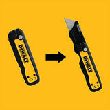 DeWalt DWHT10991 Push & Flip Folding Carbon Finish Blade Utility Knife - 8