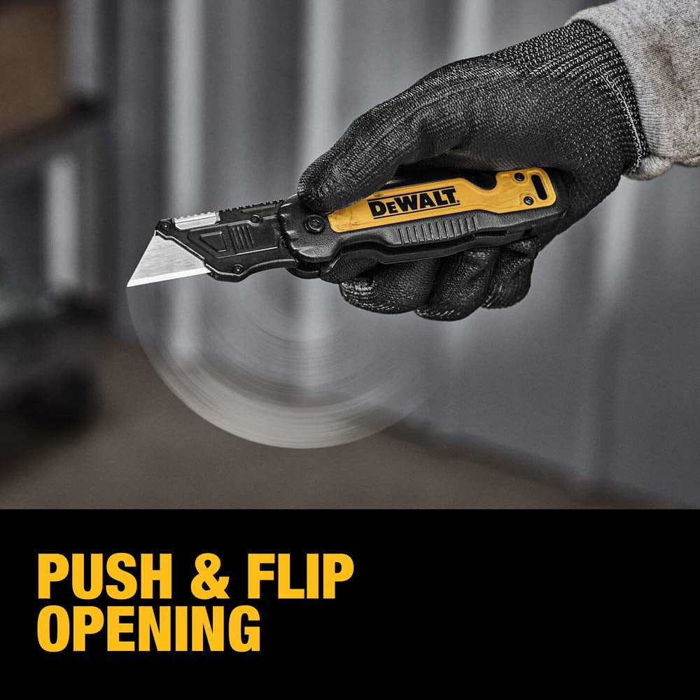 DeWalt DWHT10992 Push and Flip Folding Utility Knife with Storage - 9