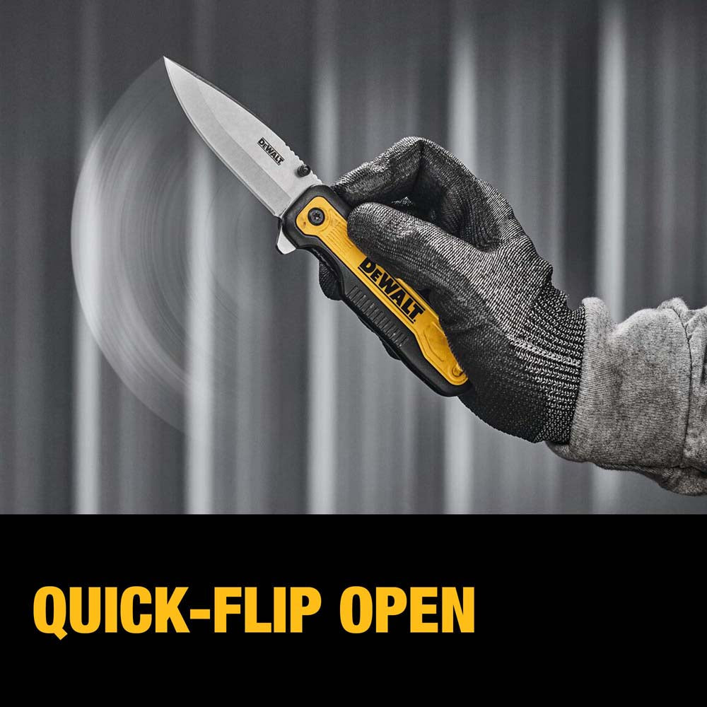 DeWalt DWHT10993 Drop Point Stainless Steel & Beveled Edge Blade Pocket Knife - 11