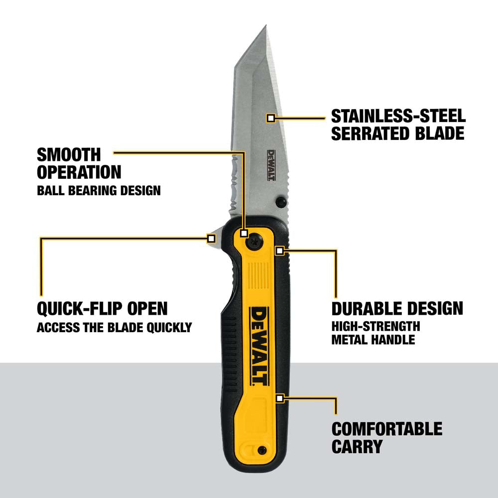 DeWalt DWHT10994 Tanto Stainless Steel and Beveled Edge Blade Pocket Knife - 2