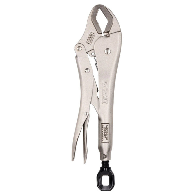 DeWalt DWHT10CR 10" Curved Jaw Locking Plier with Lanyard Ready Adjustment Screw