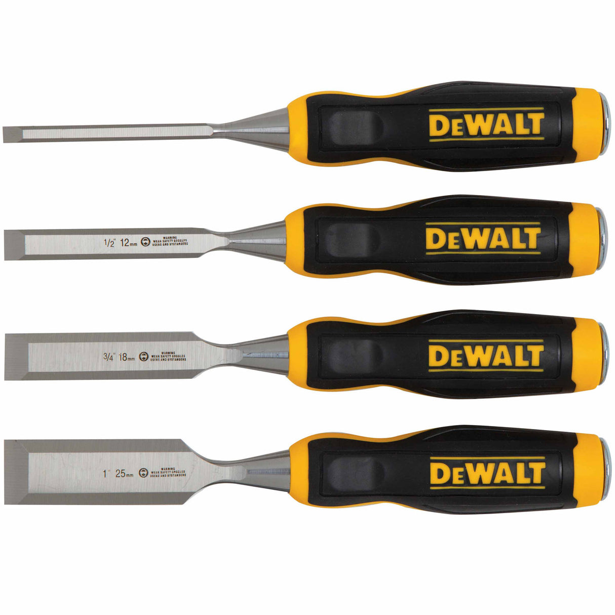 DeWalt DWHT16063 SHORT BLADE WOOD CHISELS - 4 PC