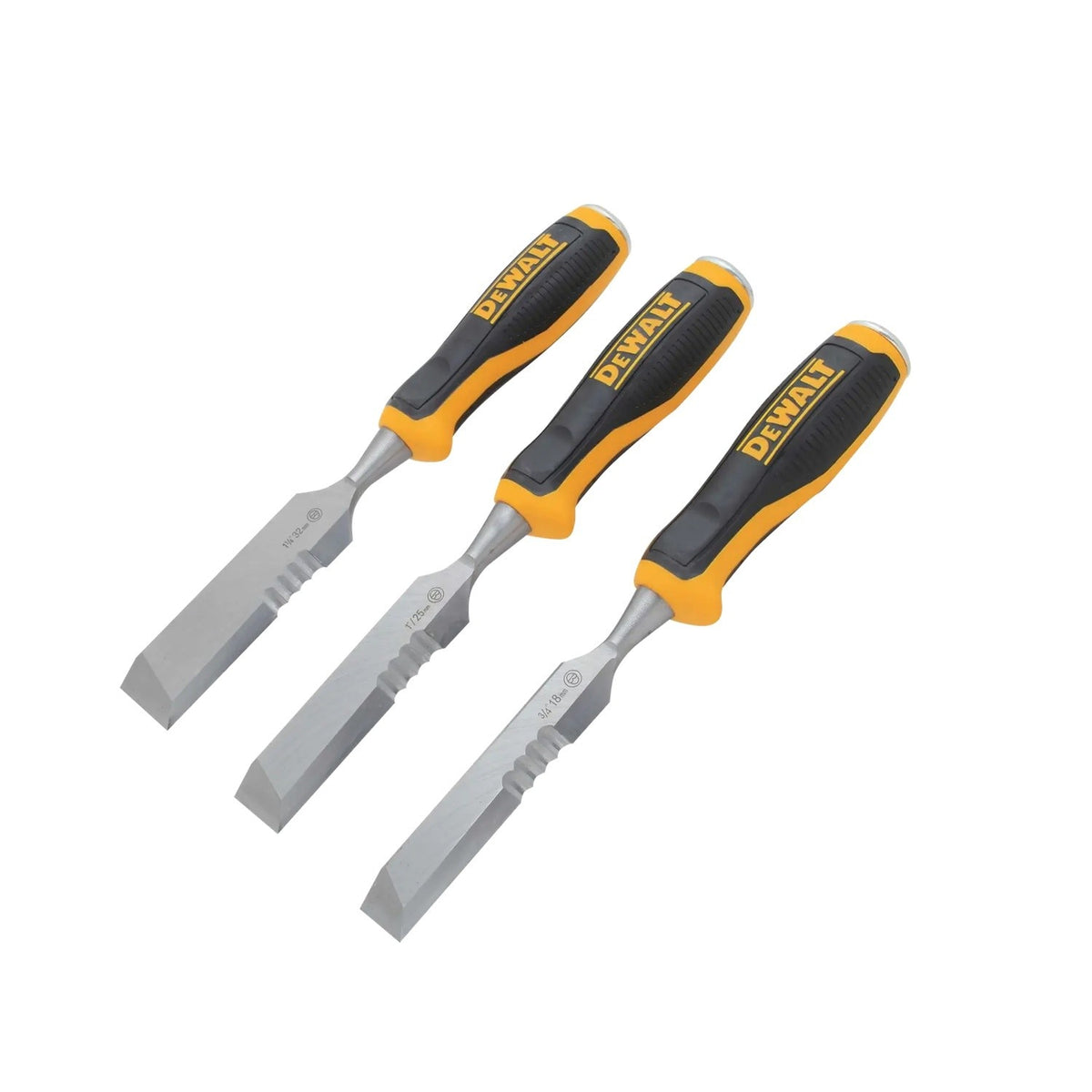 DeWalt DWHT16148 Side Strike Wood Chisel Set with 3/4" 1" and 1-1/4" Chisels (3 Piece) - 2