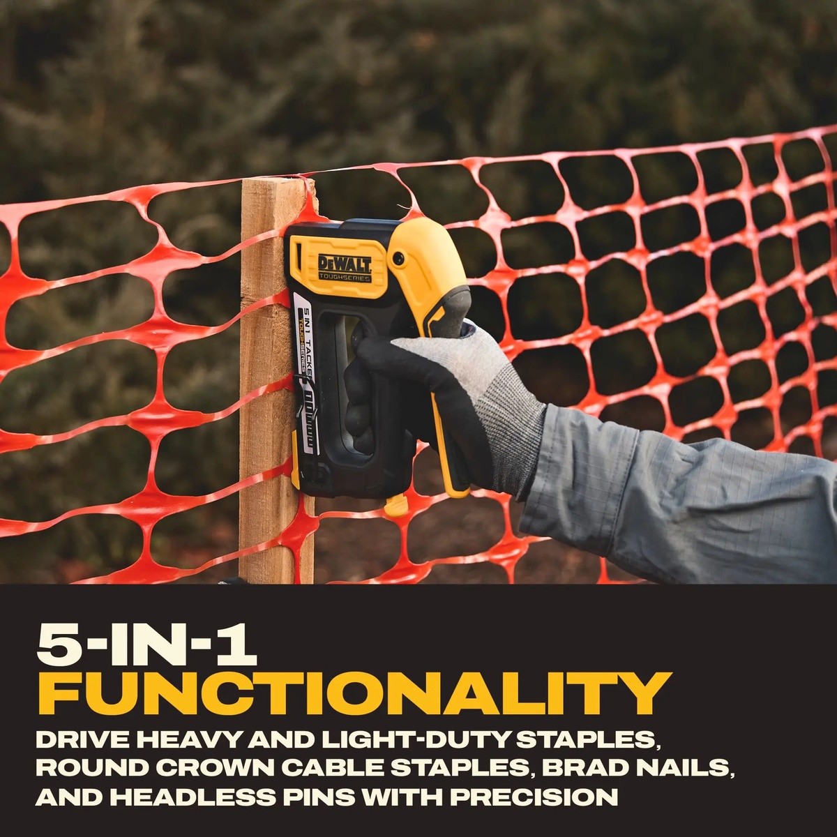 DeWalt DWHT70510 TOUGHSERIES 5-in-1 Multi-Tacker Manual Staple and Brad Nail Tool - 10