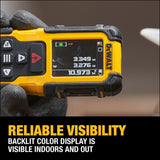 DeWalt DWHT78200 200 ft Lithium-Ion Laser Distance Measurer with Backlit Rotating Display and IP65 Rating - 8