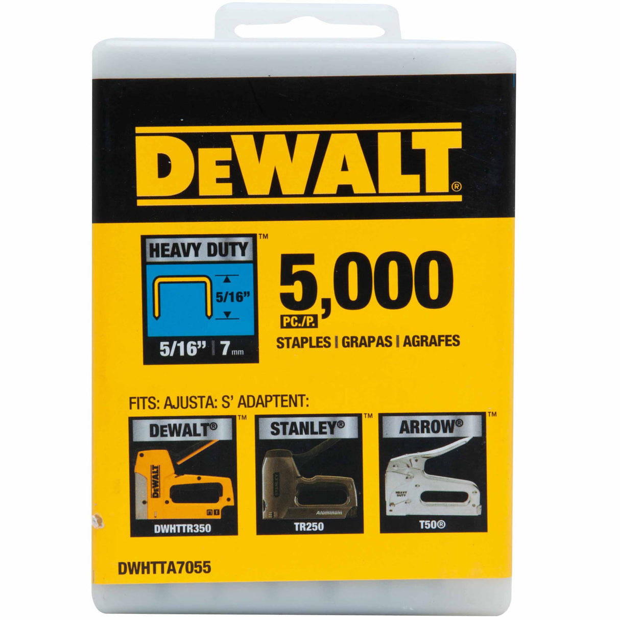 DeWalt DWHTTA7055Heavy-Duty Narrow Crown Staples 5/16" - 5000 Pk (T50 Style) - 2