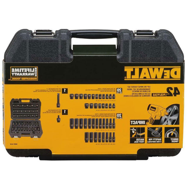 DeWalt DWMT19248 42 Piece 3/8" Drive Combination Impact Socet Set, 6 Point