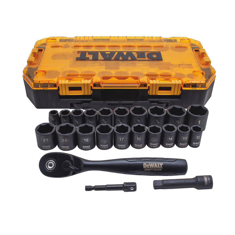 DeWalt DWMT74738 23pc 3/8" Drive 3/8-1" & 12-21mm Impact Socket Set