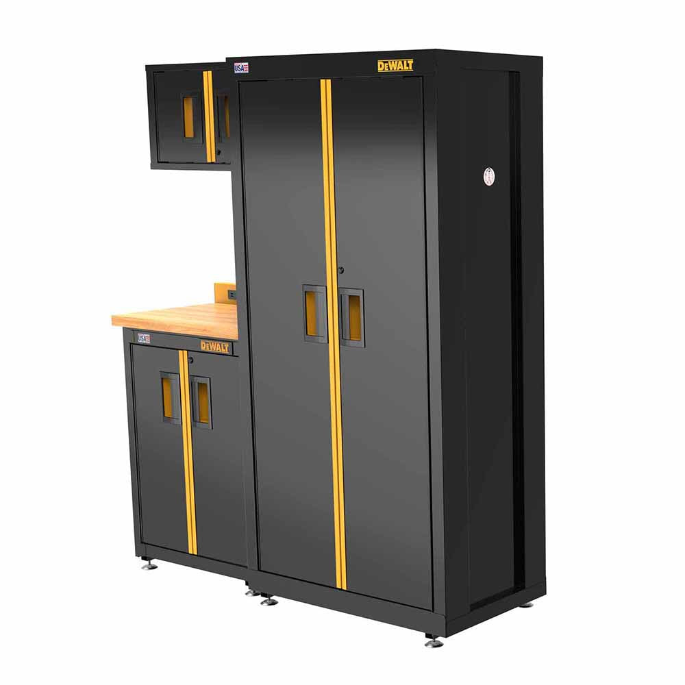 DeWalt DWST24101 Welded Storage Suite: 63 in. Wide, 4 Piece with 2-Door Base Cabinet and Wood Top - 3