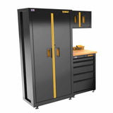 DeWalt DWST24201 Welded Storage Suite: 63 in. Wide, 4 pc. Suite with 5-Drawer Base Cabinet and Wood Top