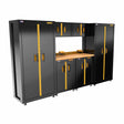 DeWalt DWST27401 Welded Storage Suite: 126-in Wide, 7 Piece Suite with 2, 2-Door Base Cabinets and Wood Top